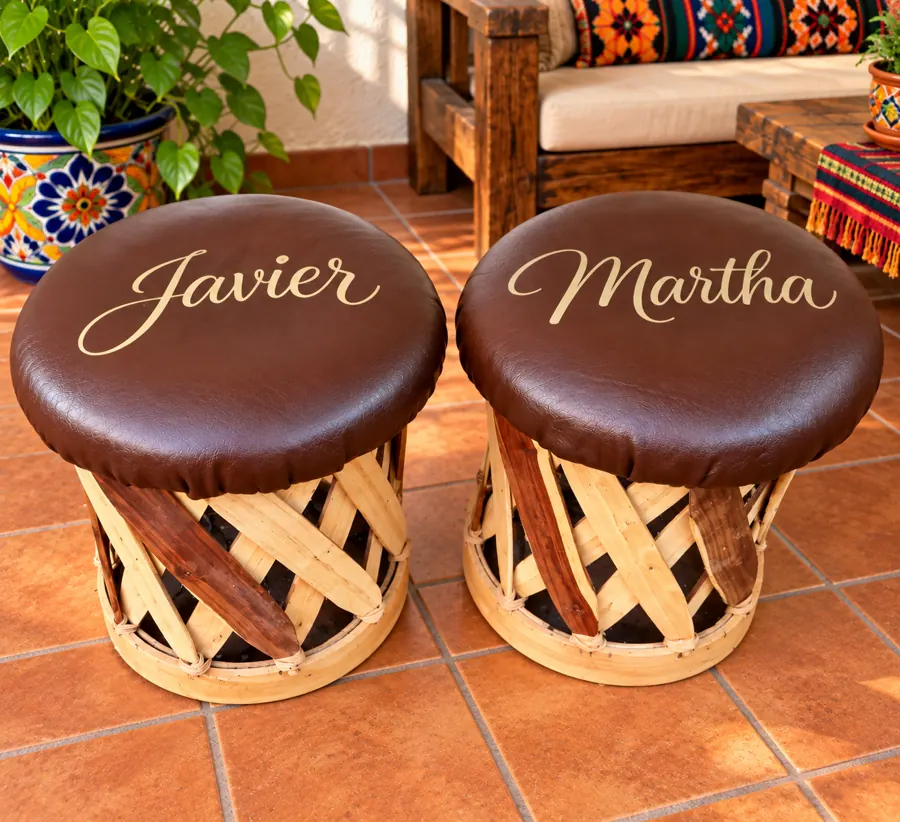 Bancos equipal personalizados – equipal artesanal mexicano para restaurantes y hoteles
